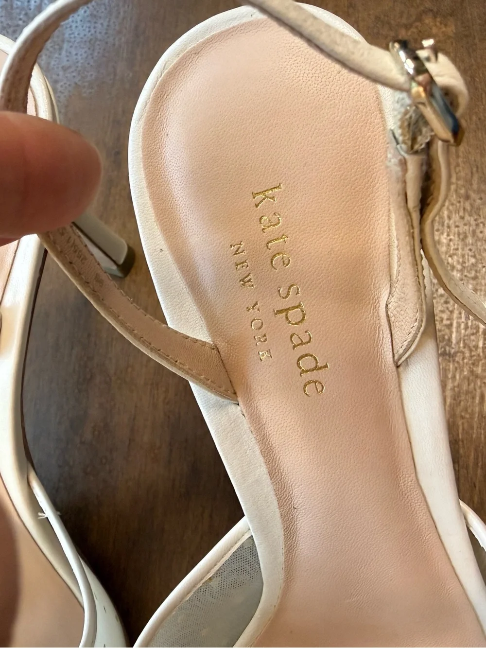 Kate Spade 9 Bridal Sparkle Heels Tulle Bow Satin Parchment & Gold